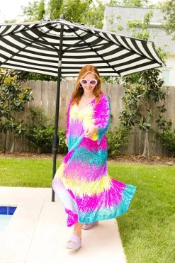 Fringe Co Pastel Firecracker Long Caftan Caftan Club Collection