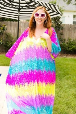 Fringe Co Pastel Firecracker Long Caftan Caftan Club Collection