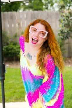 Fringe Co Pastel Firecracker Sequin Short Caftan Caftan Club Collection