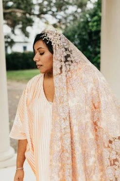 Fringe Co Light Pink Satin Accordion Long Caftan Shop Spring Sparkles