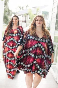 Fringe Co Pink Holographic Floral Embroidered Sequin Long Caftan