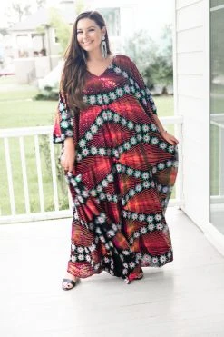 Fringe Co Pink Holographic Floral Embroidered Sequin Long Caftan