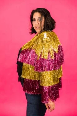 Fringe Co Totally Tinsel Collection Pink And Gold Totally Tinsel Jacket 15 Fringe Co Totally Tinsel Collection Pink And Gold Totally Tinsel Jacket