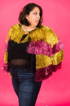 Fringe Co Totally Tinsel Collection Pink And Gold Totally Tinsel Jacket 19 Fringe Co Totally Tinsel Collection Pink And Gold Totally Tinsel Jacket