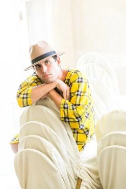 Fringe Co Caftan Club Collection Yellow Plaid Short Caftan