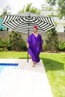 Fringe Co Purple Rainbow Dot Long Caftan