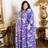 Fringe Co Purple Holographic Embroidered Sequin Long Caftan