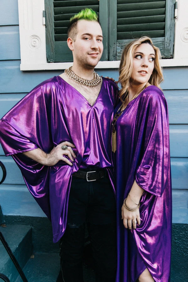 Fringe Co Purple Metallic Lame Long Caftan Caftan Club Collection 3 Fringe Co Purple Metallic Lame Long Caftan Caftan Club Collection