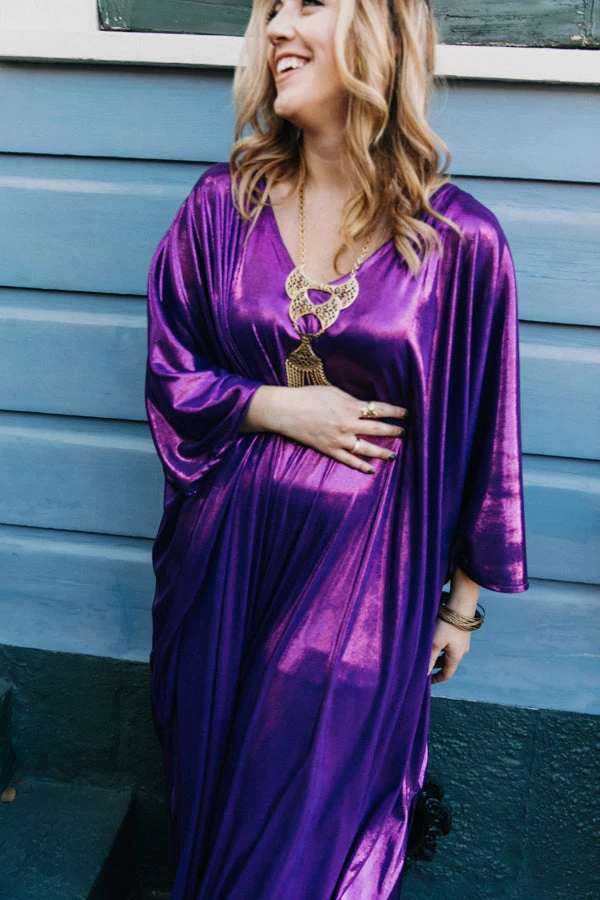 Fringe Co Purple Metallic Lame Long Caftan Caftan Club Collection 6 Fringe Co Purple Metallic Lame Long Caftan Caftan Club Collection