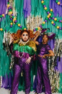 Fringe Co Purple Sequin Party Pants Sequin Collection