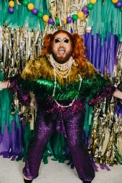 Fringe Co Purple Sequin Party Pants Sequin Collection