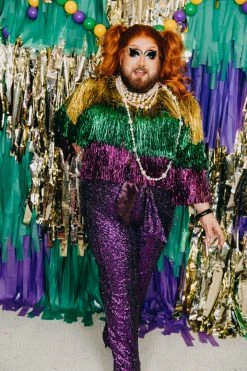 Fringe Co Purple Sequin Party Pants Sequin Collection