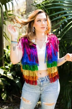Fringe Co Totally Tinsel Collection The Rebel Fringe Vest