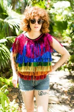 Fringe Co Totally Tinsel Collection The Rebel Fringe Vest