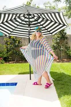 Fringe Co Rainbow Mesh Long Caftan