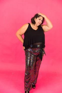 Fringe Co Rainbow High Waisted Sequin Pants