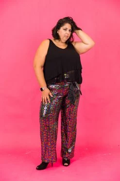 Fringe Co Rainbow High Waisted Sequin Pants