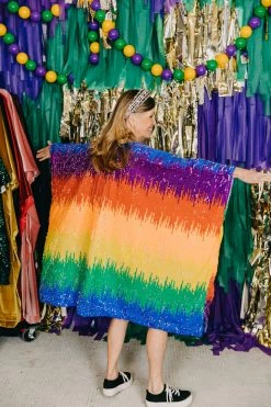 Fringe Co Firecracker Rainbow Sequin Short Caftan Caftan Club Collection