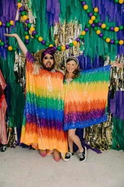 Fringe Co Firecracker Rainbow Sequin Short Caftan Caftan Club Collection