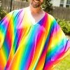 Fringe Co Rainbow Tie Dye Stripe Short Caftan Caftan Club Collection