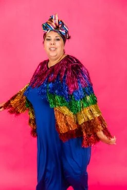 Fringe Co Totally Tinsel Collection The Rebel Rainbow Tinsel Fringe Jacket