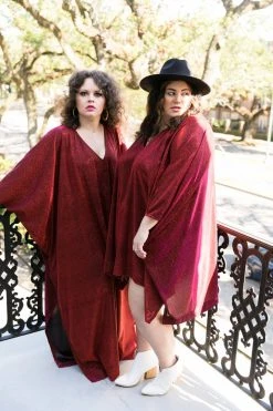 Fringe Co Caftan Club Collection Red Glitter Short Caftan