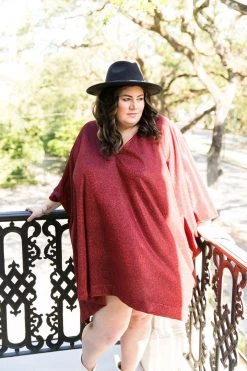 Fringe Co Caftan Club Collection Red Glitter Short Caftan