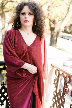 Fringe Co Red Glitter Long Caftan Caftan Club Collection