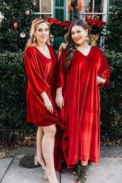 Fringe Co Red Velvet Long Caftan Caftan Club Collection