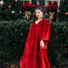 Fringe Co Red Velvet Long Caftan Caftan Club Collection