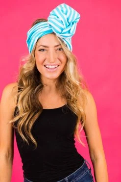 Fringe Co Shop Spring Sparkles Bright Blue And White Stripe Party Wrap