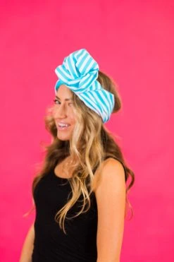 Fringe Co Shop Spring Sparkles Bright Blue And White Stripe Party Wrap