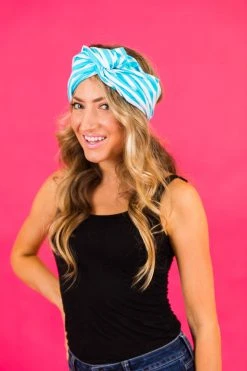 Fringe Co Shop Spring Sparkles Bright Blue And White Stripe Party Wrap