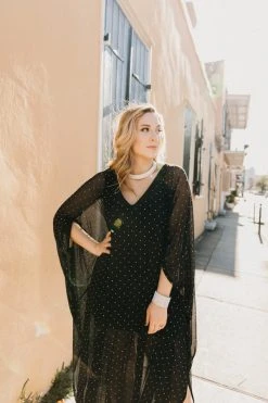 Fringe Co Caftan Club Collection Rhinestone Sheer Long Caftan 14 Fringe Co Caftan Club Collection Rhinestone Sheer Long Caftan