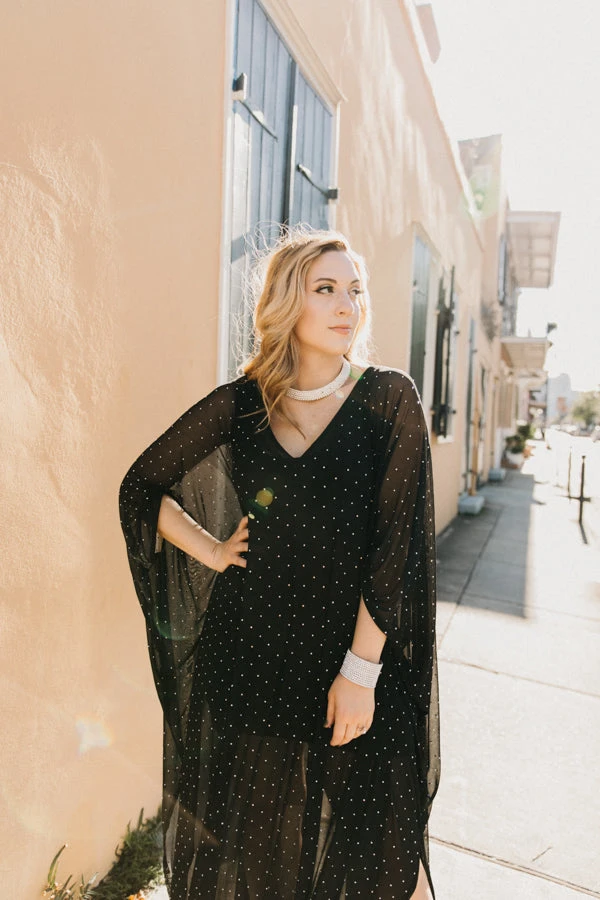 Fringe Co Caftan Club Collection Rhinestone Sheer Long Caftan 5 Fringe Co Caftan Club Collection Rhinestone Sheer Long Caftan