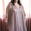 Fringe Co Rose Gold Sequin Check Long Caftan Caftan Club Collection