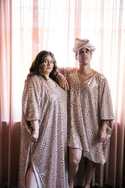 Fringe Co Rose Gold Sequin Check Long Caftan Caftan Club Collection 13 Fringe Co Rose Gold Sequin Check Long Caftan Caftan Club Collection