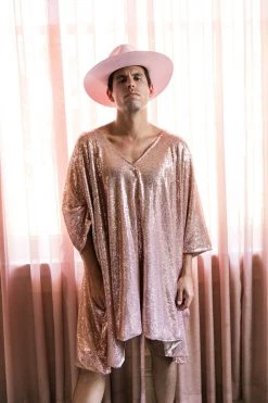 Fringe Co Rose Gold Glitz Sequin Short Caftan