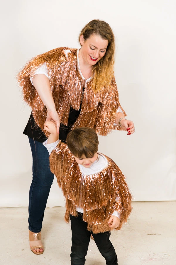 Fringe Co Totally Tinsel Collection Rose Gold Mini Tinsel Jacket 2 Fringe Co Totally Tinsel Collection Rose Gold Mini Tinsel Jacket