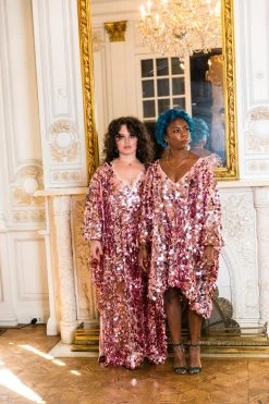 Fringe Co Caftan Club Collection Rose Gold Paillette Sequin Short Caftan 12 Fringe Co Caftan Club Collection Rose Gold Paillette Sequin Short Caftan