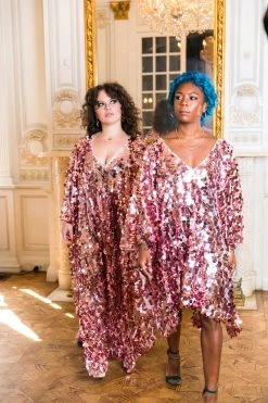 Fringe Co Caftan Club Collection Rose Gold Paillette Sequin Short Caftan 13 Fringe Co Caftan Club Collection Rose Gold Paillette Sequin Short Caftan