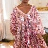 Fringe Co Caftan Club Collection Rose Gold Paillette Sequin Short Caftan