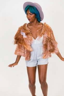 Fringe Co Rose Gold Tinsel Jacket Totally Tinsel Collection