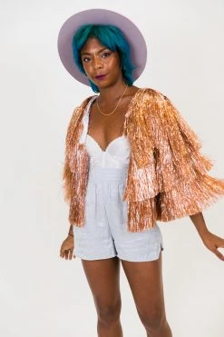 Fringe Co Rose Gold Tinsel Jacket Totally Tinsel Collection