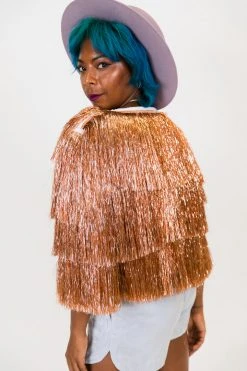 Fringe Co Rose Gold Tinsel Jacket Totally Tinsel Collection