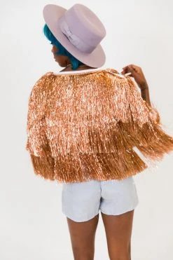 Fringe Co Rose Gold Tinsel Jacket Totally Tinsel Collection
