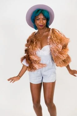 Fringe Co Rose Gold Tinsel Jacket Totally Tinsel Collection