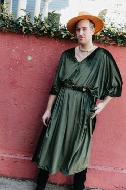 Fringe Co Caftan Club Collection Sage Green Velvet Long Caftan