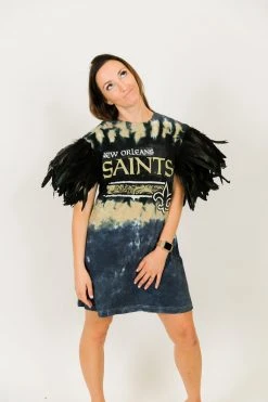 Fringe Co Party Tees Saints Long Feather Sleeve Party Tee