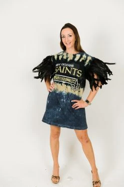 Fringe Co Party Tees Saints Long Feather Sleeve Party Tee